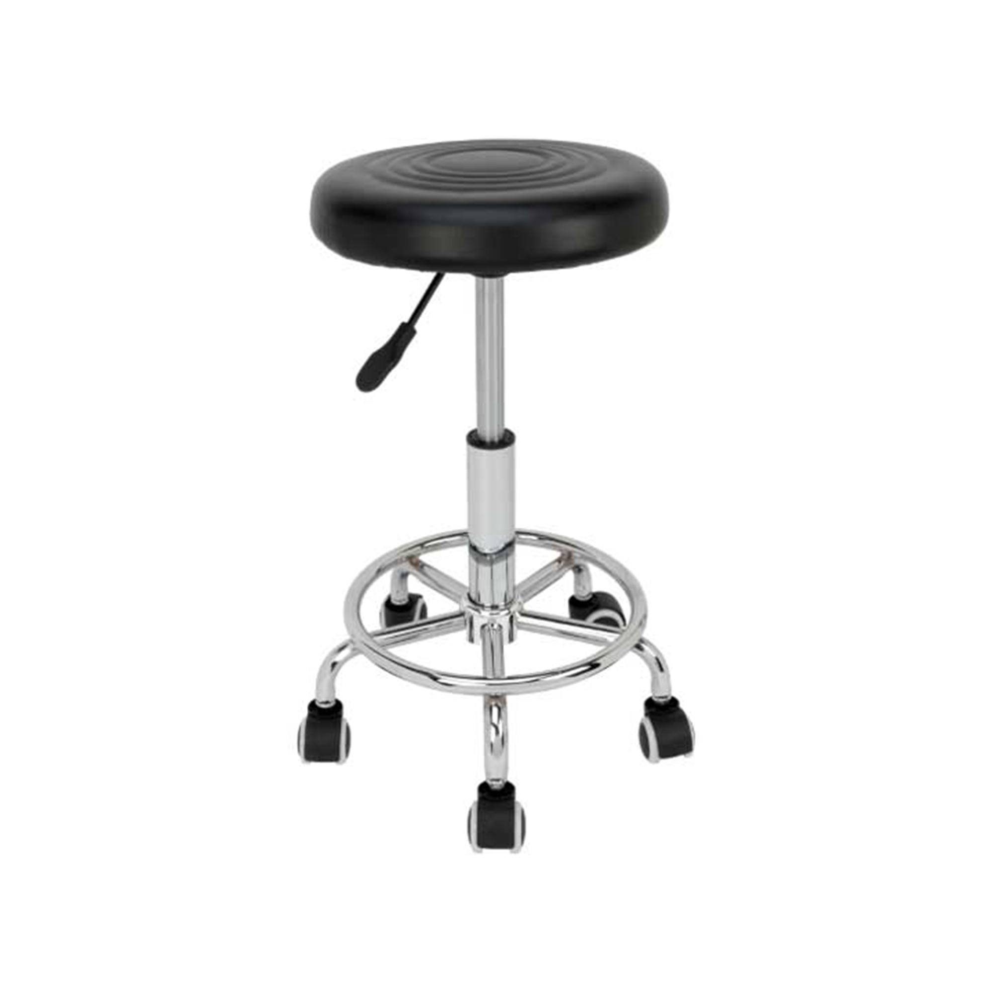 Performance Tool Pneumatic Rolling Bar Stool — 19–24in. Adjustable Height, Chrome Frame, Dual-Caster Wheels, 250-Lb. Capacity, Model# PRTW85027